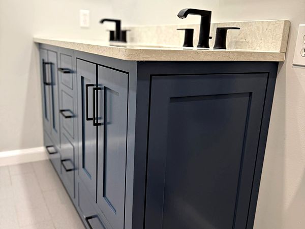 Navy bathroom vanity