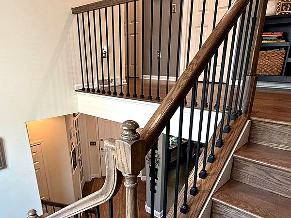 Staircase with iron balusters