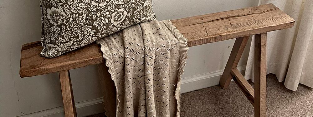 Rustic wood bench